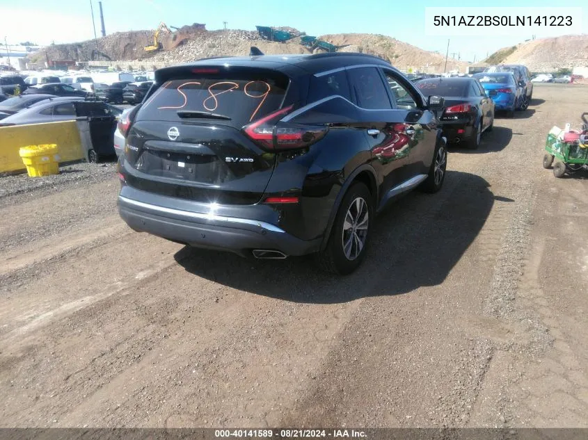 2020 Nissan Murano Sv VIN: 5N1AZ2BS0LN141223 Lot: 40141589