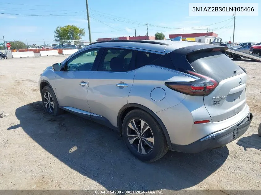 2020 Nissan Murano Sv Intelligent Awd VIN: 5N1AZ2BS0LN105466 Lot: 40154200