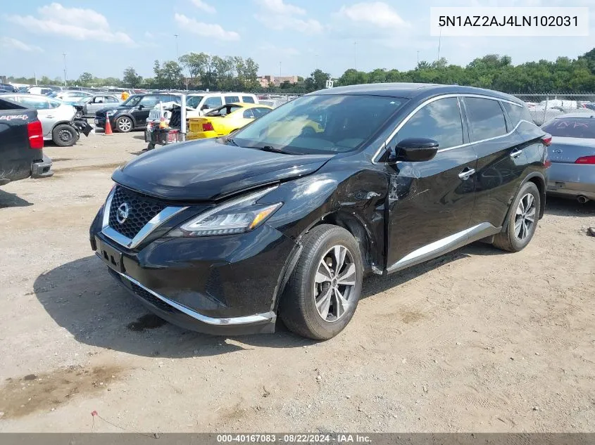 5N1AZ2AJ4LN102031 2020 Nissan Murano S Fwd