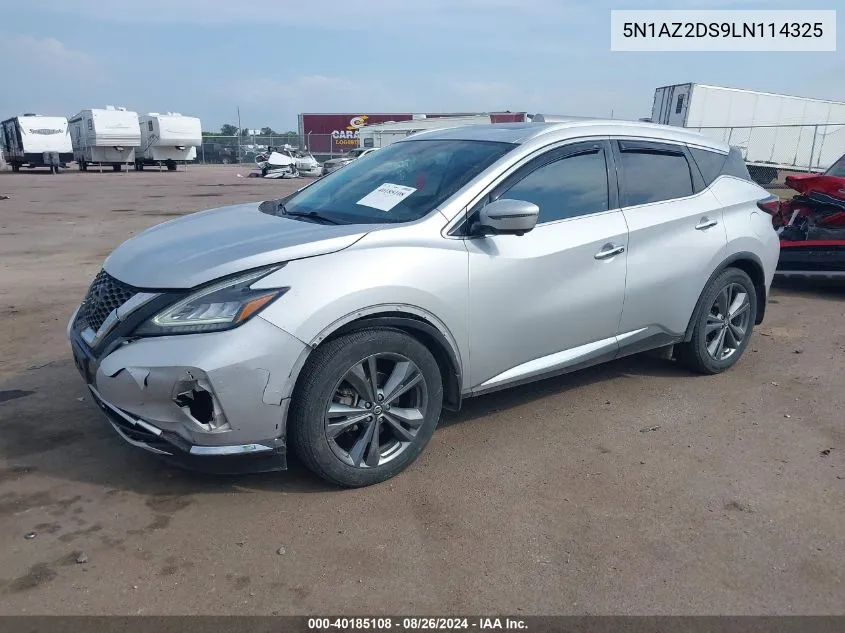 2020 Nissan Murano Platinum Intelligent Awd VIN: 5N1AZ2DS9LN114325 Lot: 40185108