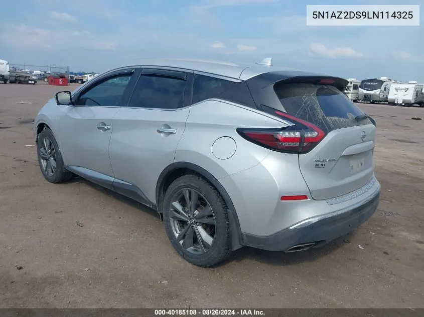 2020 Nissan Murano Platinum Intelligent Awd VIN: 5N1AZ2DS9LN114325 Lot: 40185108