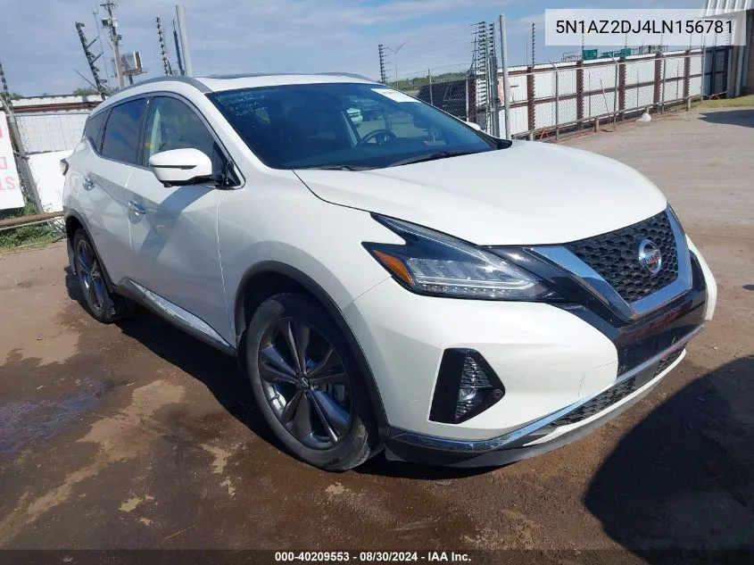 2020 Nissan Murano Platinum Fwd VIN: 5N1AZ2DJ4LN156781 Lot: 40209553