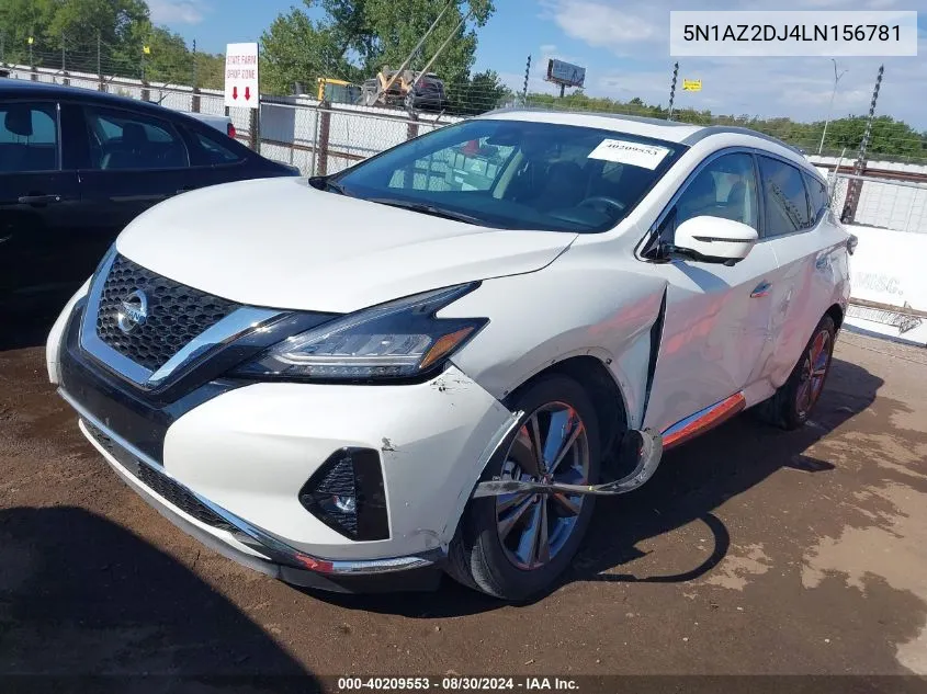 2020 Nissan Murano Platinum Fwd VIN: 5N1AZ2DJ4LN156781 Lot: 40209553