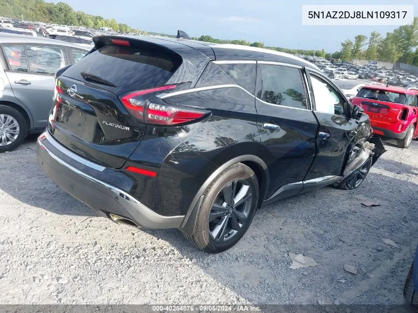 2020 Nissan Murano Platinum VIN: 5N1AZ2DJ8LN109317 Lot: 40254876