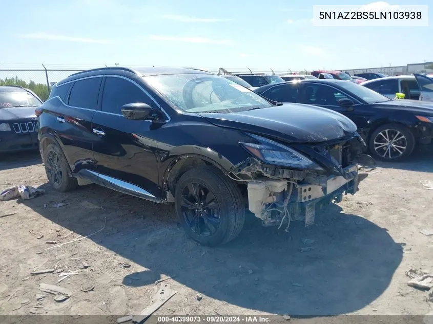 2020 Nissan Murano Sv Intelligent Awd VIN: 5N1AZ2BS5LN103938 Lot: 40399073