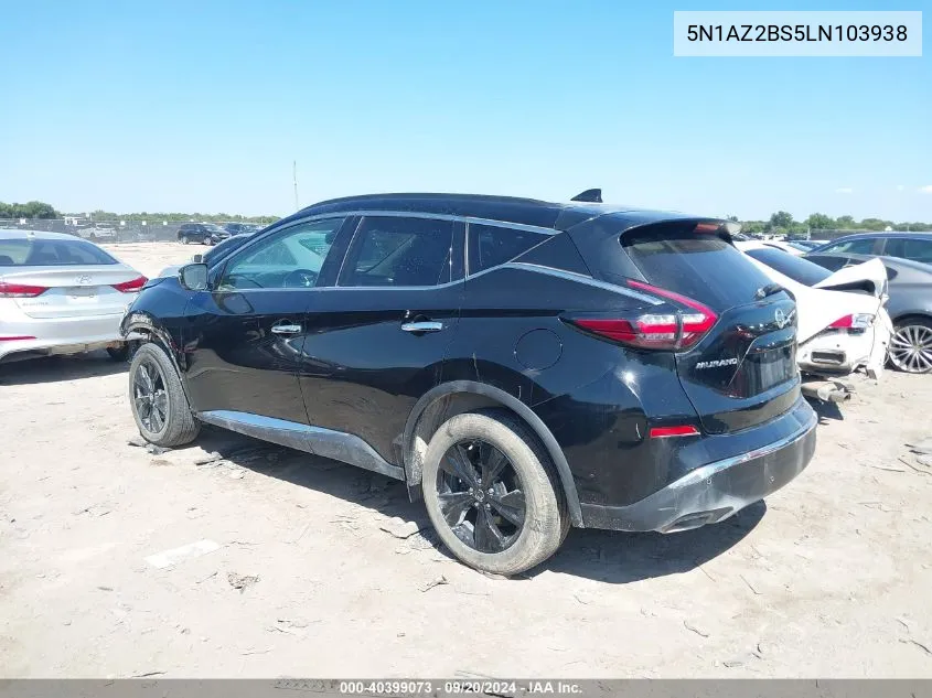 5N1AZ2BS5LN103938 2020 Nissan Murano Sv Intelligent Awd