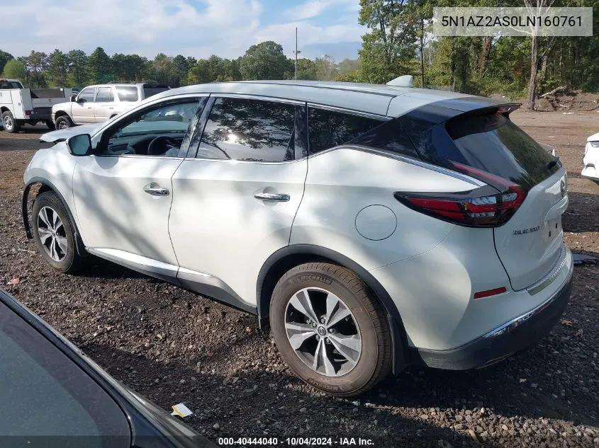 2020 Nissan Murano S Intelligent Awd VIN: 5N1AZ2AS0LN160761 Lot: 40444040