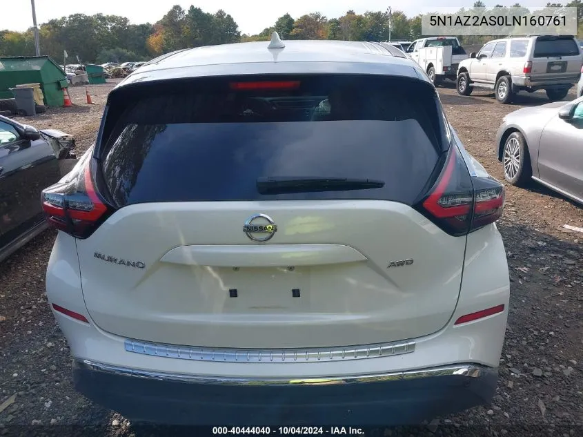 2020 Nissan Murano S Intelligent Awd VIN: 5N1AZ2AS0LN160761 Lot: 40444040