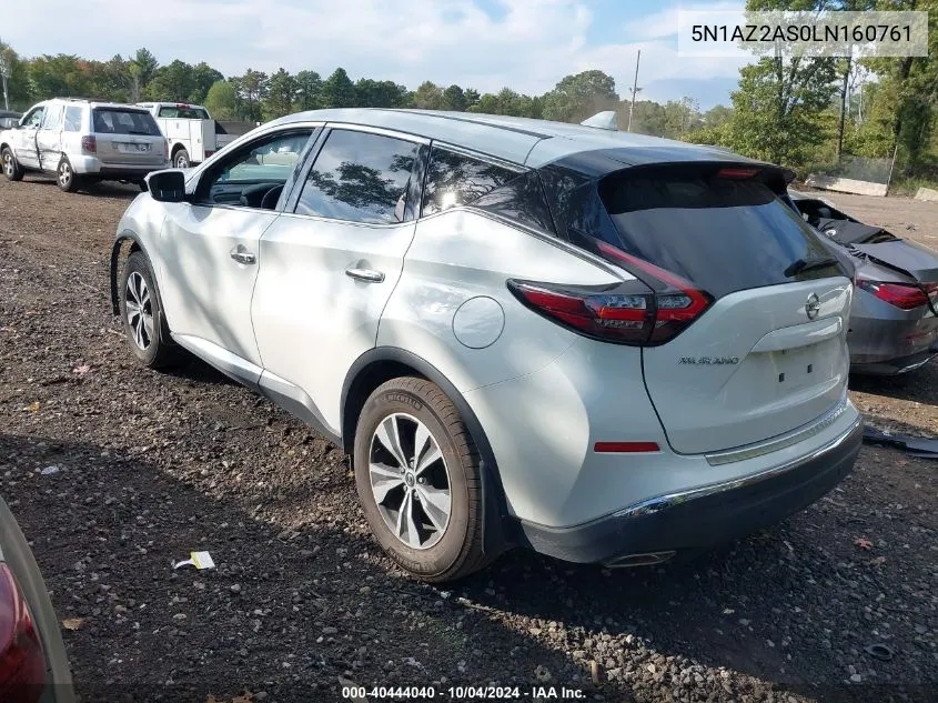 2020 Nissan Murano S Intelligent Awd VIN: 5N1AZ2AS0LN160761 Lot: 40444040