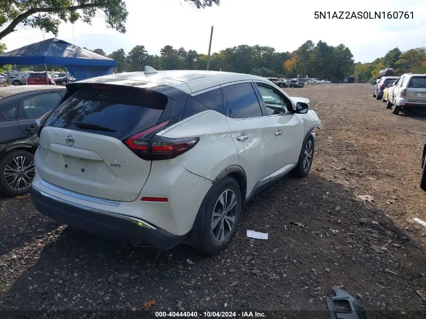 2020 Nissan Murano S Intelligent Awd VIN: 5N1AZ2AS0LN160761 Lot: 40444040