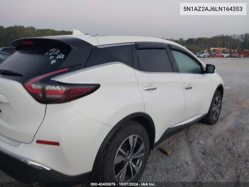 2020 Nissan Murano S Fwd VIN: 5N1AZ2AJ6LN164353 Lot: 40455876