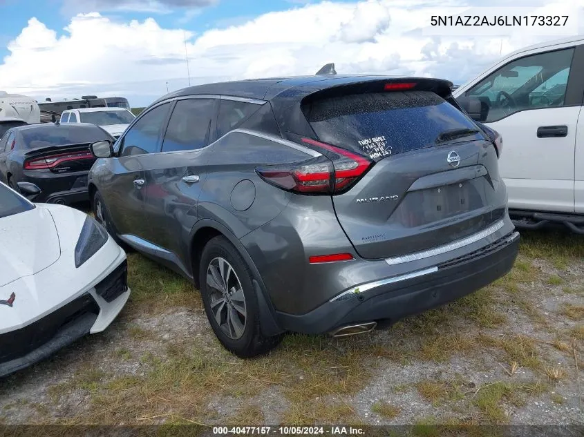 2020 Nissan Murano S Fwd VIN: 5N1AZ2AJ6LN173327 Lot: 40477157