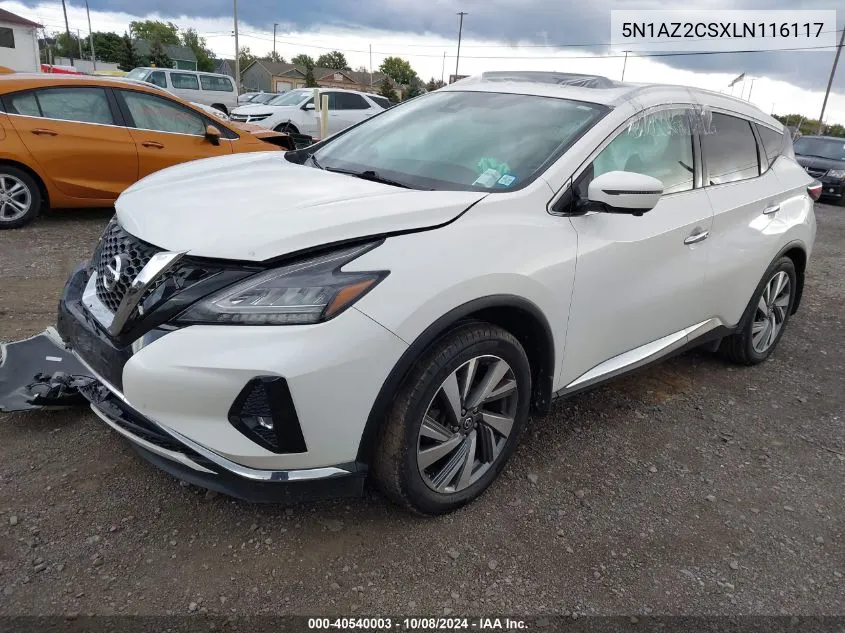 2020 Nissan Murano Sl Intelligent Awd VIN: 5N1AZ2CSXLN116117 Lot: 40540003