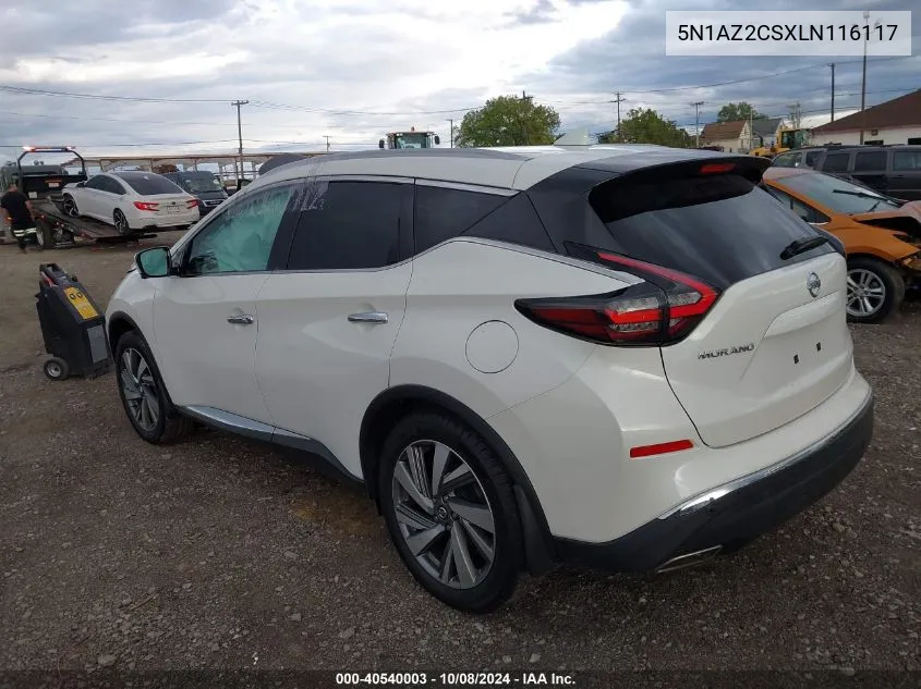 5N1AZ2CSXLN116117 2020 Nissan Murano Sl Intelligent Awd