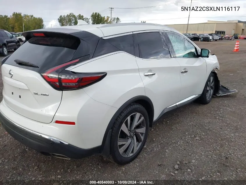 5N1AZ2CSXLN116117 2020 Nissan Murano Sl Intelligent Awd