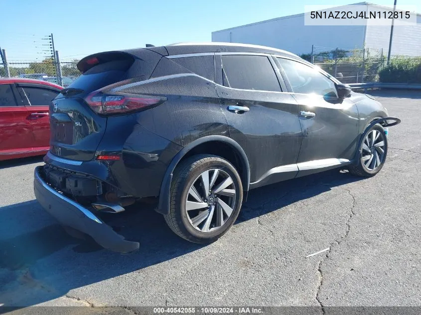 2020 Nissan Murano Sl Fwd VIN: 5N1AZ2CJ4LN112815 Lot: 40542055