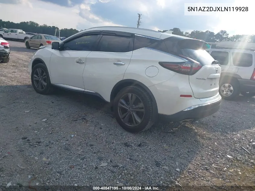 2020 Nissan Murano Platinum Fwd VIN: 5N1AZ2DJXLN119928 Lot: 40547195