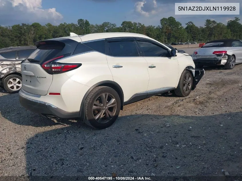 2020 Nissan Murano Platinum Fwd VIN: 5N1AZ2DJXLN119928 Lot: 40547195