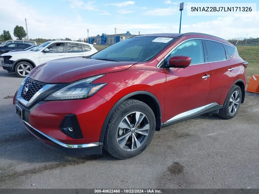 2020 Nissan Murano Sv Fwd VIN: 5N1AZ2BJ7LN171326 Lot: 40622460