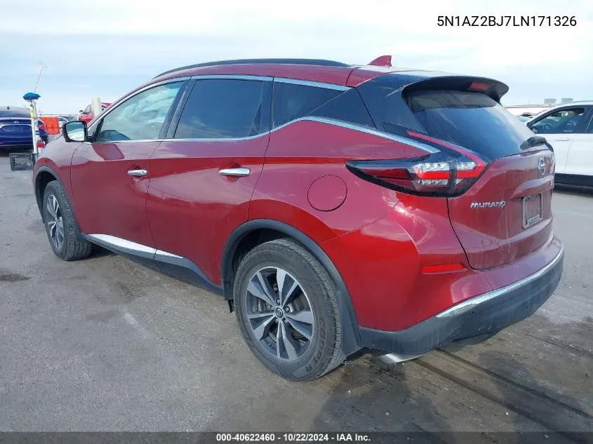 2020 Nissan Murano Sv Fwd VIN: 5N1AZ2BJ7LN171326 Lot: 40622460