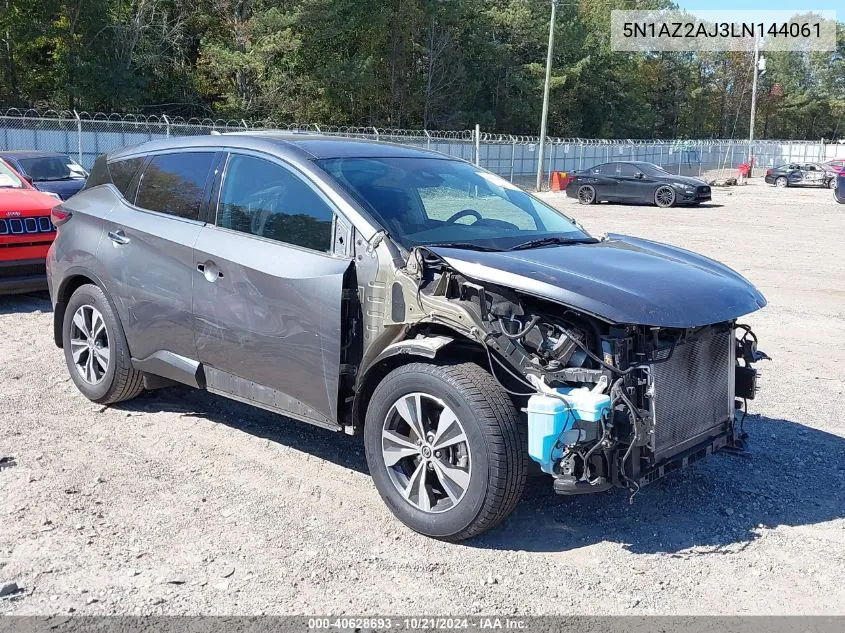 2020 Nissan Murano S Fwd VIN: 5N1AZ2AJ3LN144061 Lot: 40628693