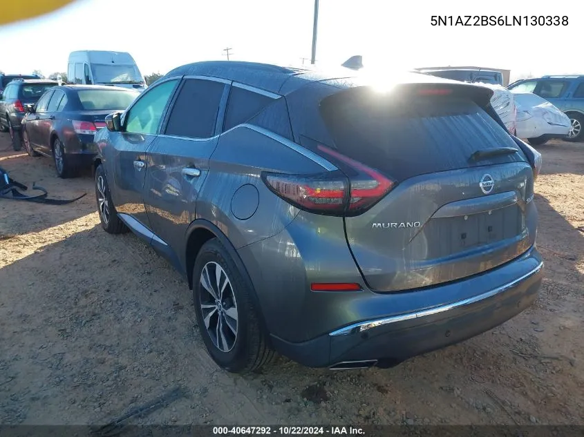 2020 Nissan Murano Sv Intelligent Awd VIN: 5N1AZ2BS6LN130338 Lot: 40647292