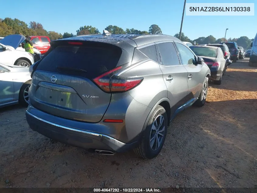 2020 Nissan Murano Sv Intelligent Awd VIN: 5N1AZ2BS6LN130338 Lot: 40647292