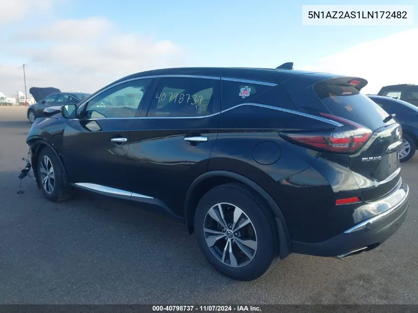 2020 Nissan Murano S Intelligent Awd VIN: 5N1AZ2AS1LN172482 Lot: 40798737