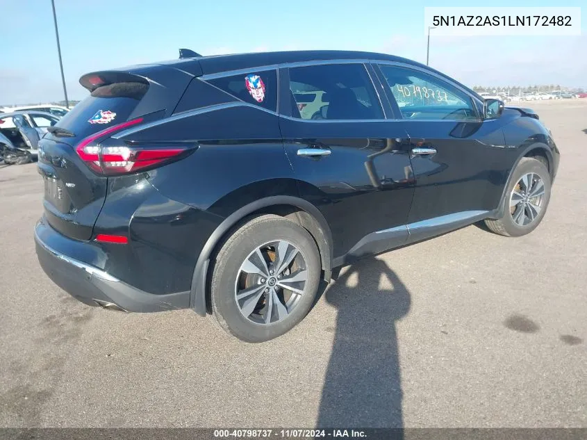 2020 Nissan Murano S Intelligent Awd VIN: 5N1AZ2AS1LN172482 Lot: 40798737