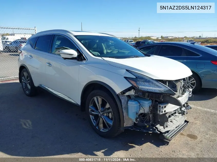 2020 Nissan Murano Platinum Intelligent Awd VIN: 5N1AZ2DS5LN124317 Lot: 40831715