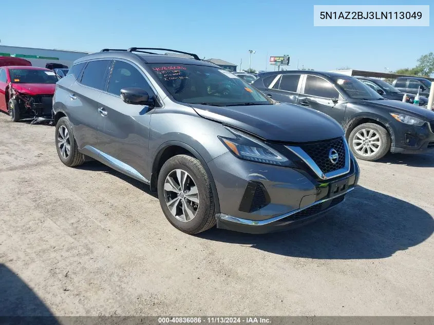 5N1AZ2BJ3LN113049 2020 Nissan Murano Sv Fwd