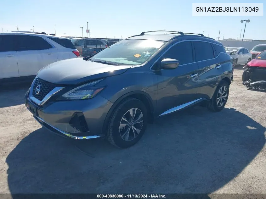 5N1AZ2BJ3LN113049 2020 Nissan Murano Sv Fwd