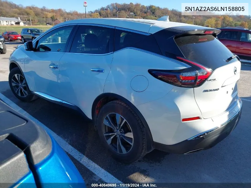 2020 Nissan Murano S Intelligent Awd VIN: 5N1AZ2AS6LN158805 Lot: 40849695