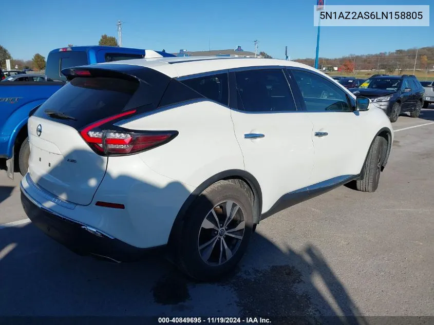 2020 Nissan Murano S Intelligent Awd VIN: 5N1AZ2AS6LN158805 Lot: 40849695