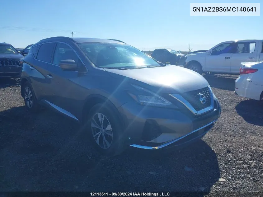 2021 Nissan Murano VIN: 5N1AZ2BS6MC140641 Lot: 12113511