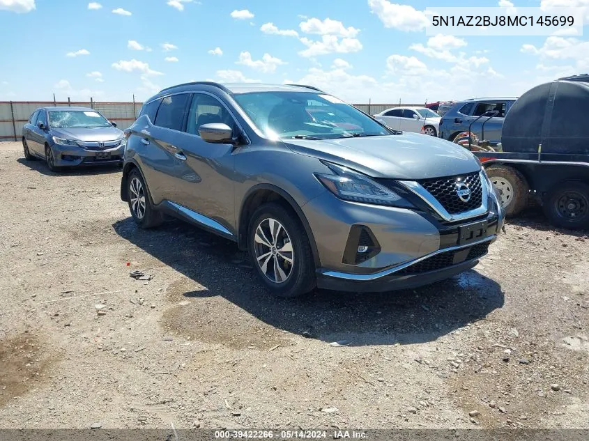 2021 Nissan Murano Sv Fwd VIN: 5N1AZ2BJ8MC145699 Lot: 39422266