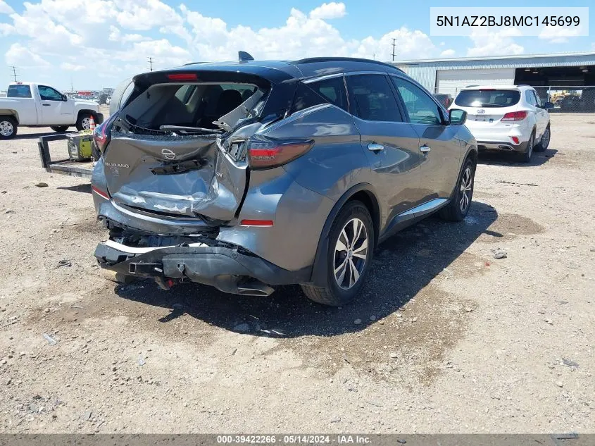 5N1AZ2BJ8MC145699 2021 Nissan Murano Sv Fwd