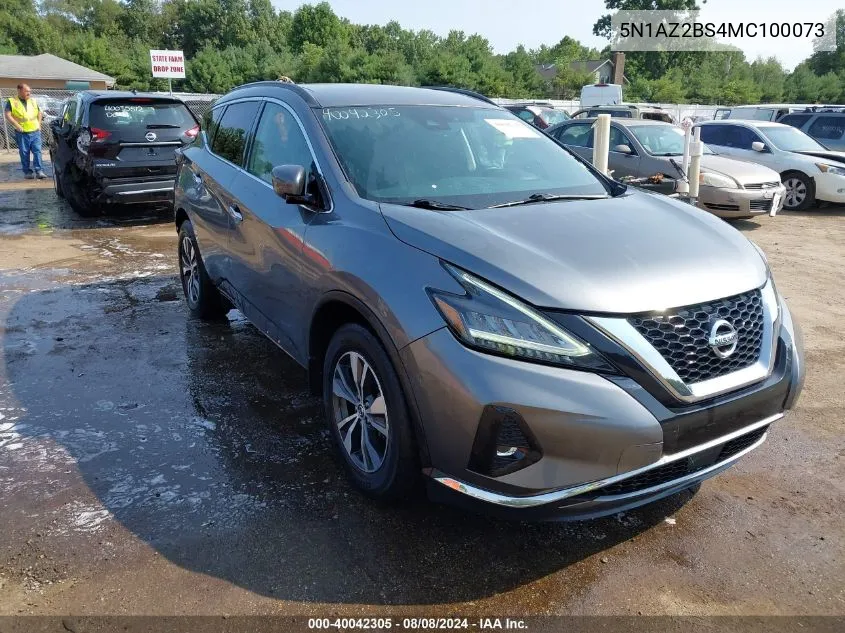 2021 Nissan Murano Sv Intelligent Awd VIN: 5N1AZ2BS4MC100073 Lot: 40042305