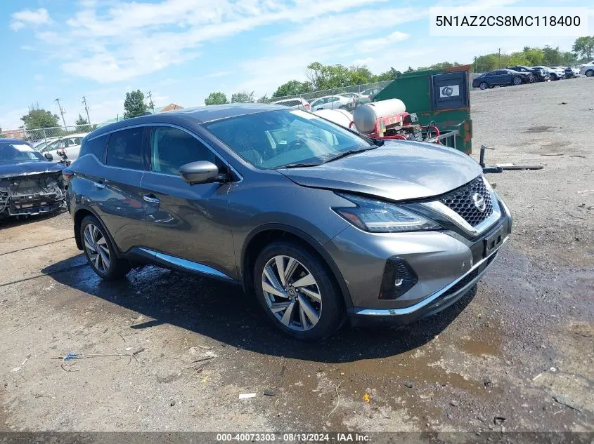 5N1AZ2CS8MC118400 2021 Nissan Murano Sl Intelligent Awd