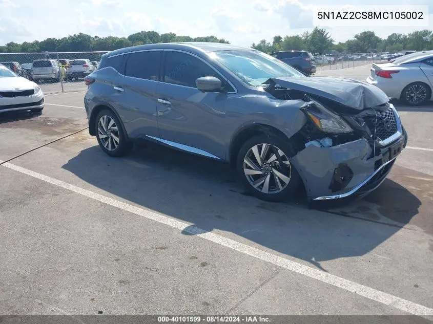 2021 Nissan Murano Sl Intelligent Awd VIN: 5N1AZ2CS8MC105002 Lot: 40101599