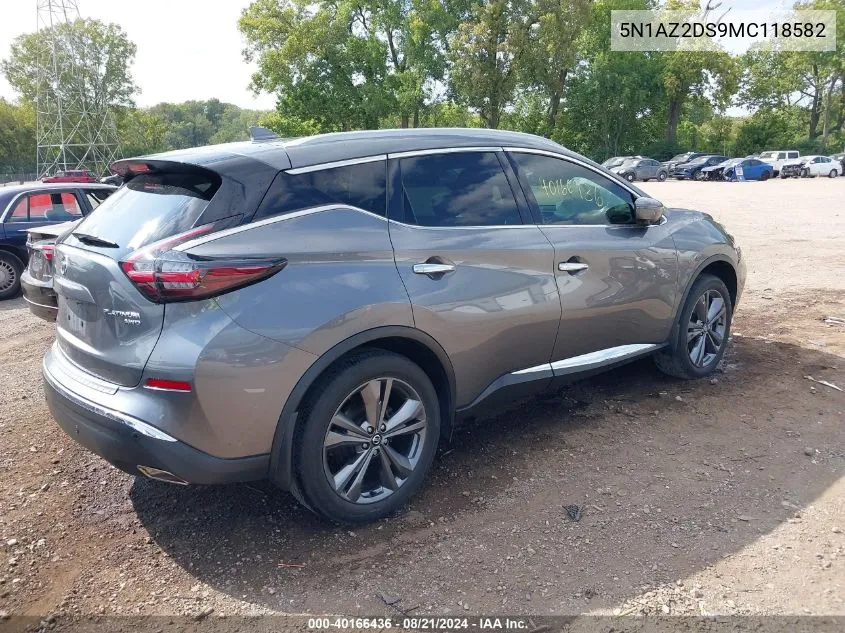 2021 Nissan Murano Platinum Intelligent Awd VIN: 5N1AZ2DS9MC118582 Lot: 40166436