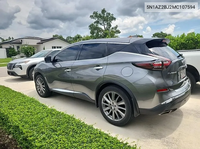 5N1AZ2BJ2MC107594 2021 Nissan Murano Sv