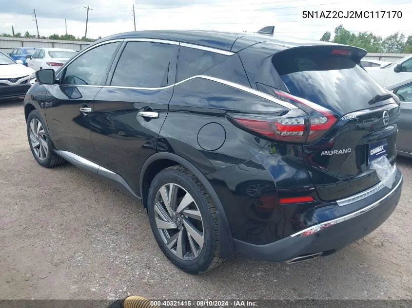 5N1AZ2CJ2MC117170 2021 Nissan Murano Sl Fwd