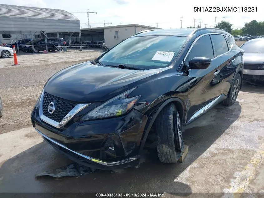 5N1AZ2BJXMC118231 2021 Nissan Murano Sv