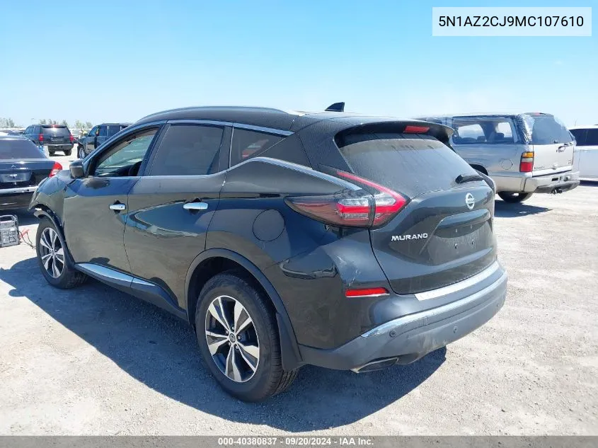 2021 Nissan Murano Sl Fwd VIN: 5N1AZ2CJ9MC107610 Lot: 40380837