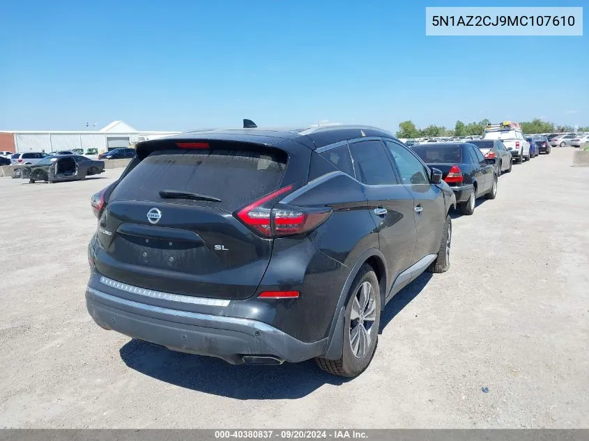 2021 Nissan Murano Sl Fwd VIN: 5N1AZ2CJ9MC107610 Lot: 40380837