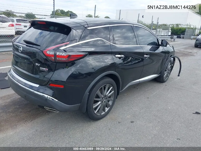 2021 Nissan Murano Sv VIN: 5N1AZ2BJ8MC144276 Lot: 40453869