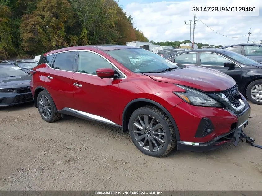 2021 Nissan Murano Sv Fwd VIN: 5N1AZ2BJ9MC129480 Lot: 40473239