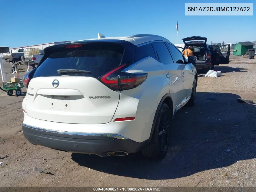 2021 Nissan Murano Platinum Fwd VIN: 5N1AZ2DJ8MC127622 Lot: 40498821