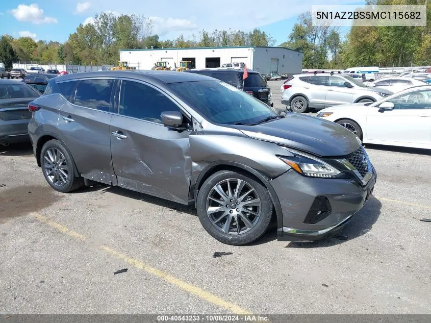 2021 Nissan Murano Sv Intelligent Awd VIN: 5N1AZ2BS5MC115682 Lot: 40543233